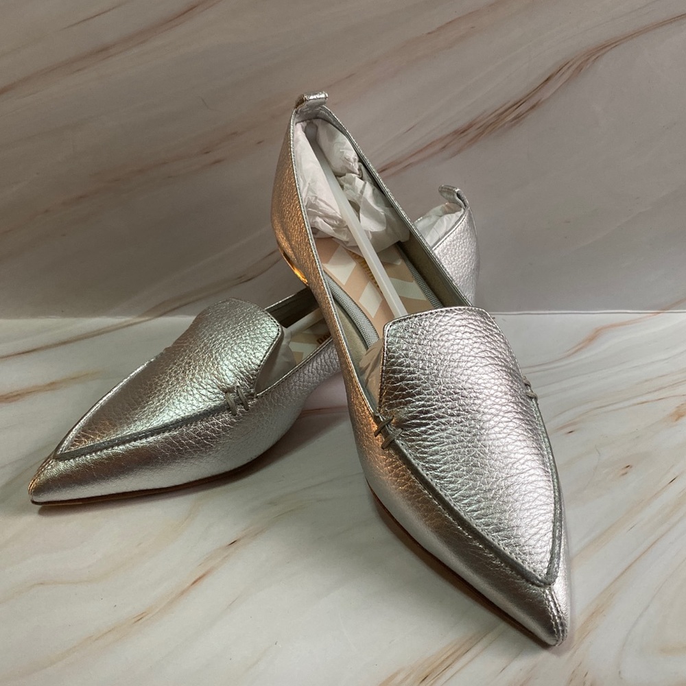 NICHLOAS KIRKWOOD Beya Metallic Silver Loafer 37IT